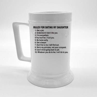 Rules For Dating My Daughter Father's Day Beer Stein