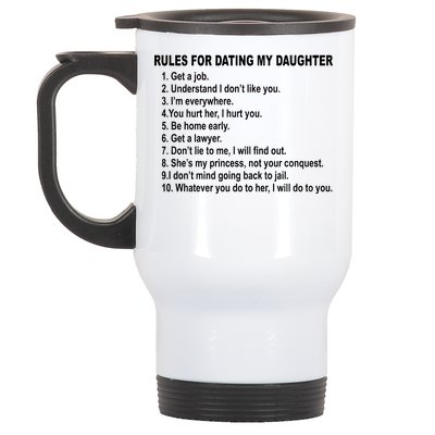 Rules For Dating My Daughter Father's Day Stainless Steel Travel Mug