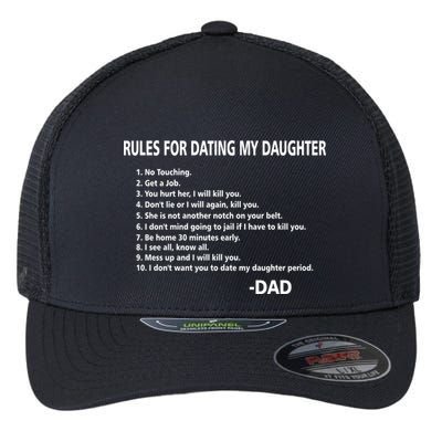 Rules For Dating MY Daughter Funny Flexfit Unipanel Trucker Cap