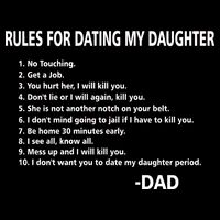 Rules For Dating MY Daughter Funny 7-Panel Snapback Hat