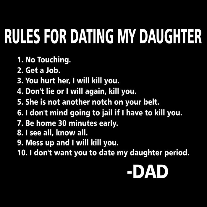 Rules For Dating MY Daughter Funny 7-Panel Snapback Hat