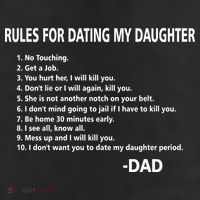 Rules For Dating MY Daughter Funny 11oz C Handle Ceramic Mug