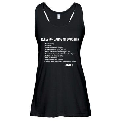 Rules For Dating MY Daughter Funny Ladies Essential Flowy Tank