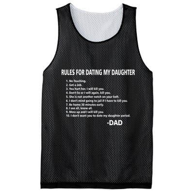 Rules For Dating MY Daughter Funny Mesh Reversible Basketball Jersey Tank