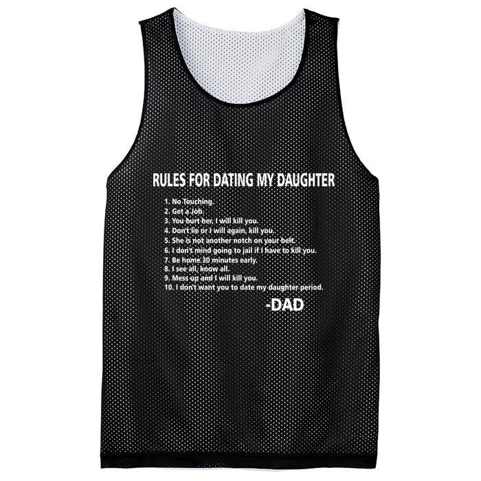 Rules For Dating MY Daughter Funny Mesh Reversible Basketball Jersey Tank