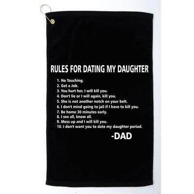 Rules For Dating MY Daughter Funny Golf Towel