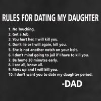 Rules For Dating MY Daughter Funny Golf Towel