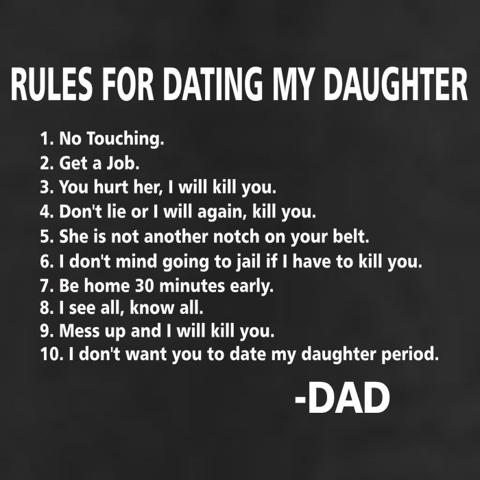 Rules For Dating MY Daughter Funny Golf Towel