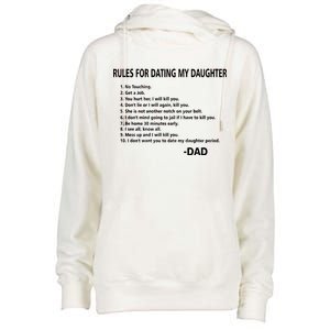 Rules For Dating MY Daughter Funny Womens Funnel Neck Pullover Hood