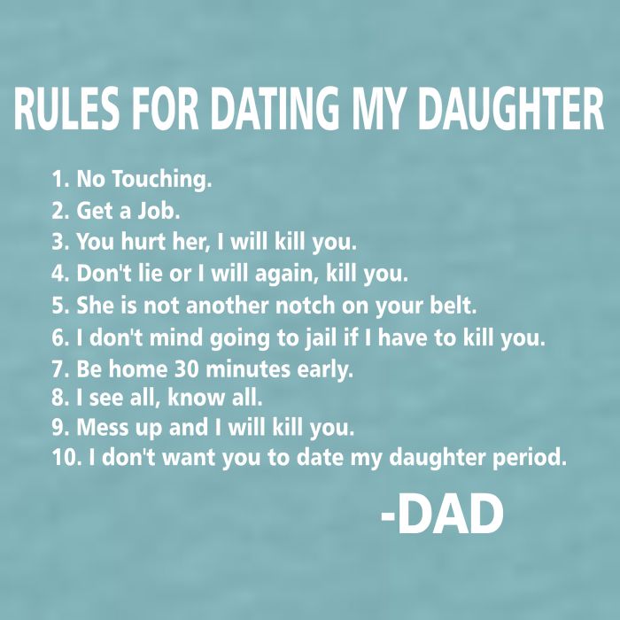 Rules For Dating MY Daughter Funny Sueded Cloud Jersey T-Shirt