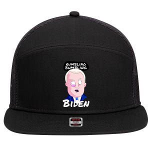 Rumbling Bumbling Joe Biden Cartoon 7 Panel Mesh Trucker Snapback Hat