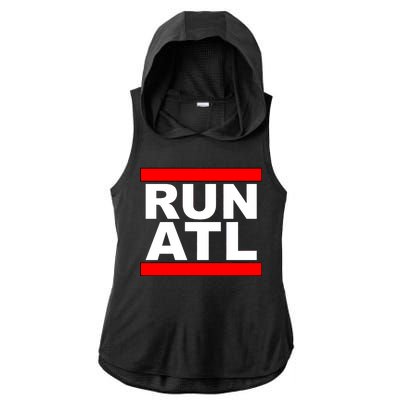 Run ATL Atlanta, Georgia Sports Fans Ladies PosiCharge Tri-Blend Wicking Draft Hoodie Tank