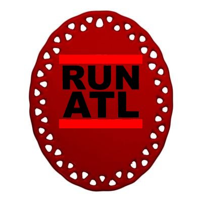 Run ATL Atlanta, Georgia Sports Fans Ceramic Oval Ornament