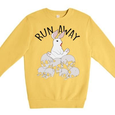 Run Away Bloody Bunny Skeleton Premium Crewneck Sweatshirt