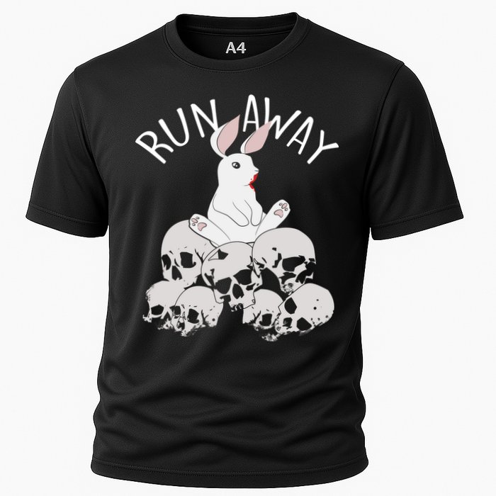 Run Away Bloody Bunny Skeleton Cooling Performance Crew T-Shirt
