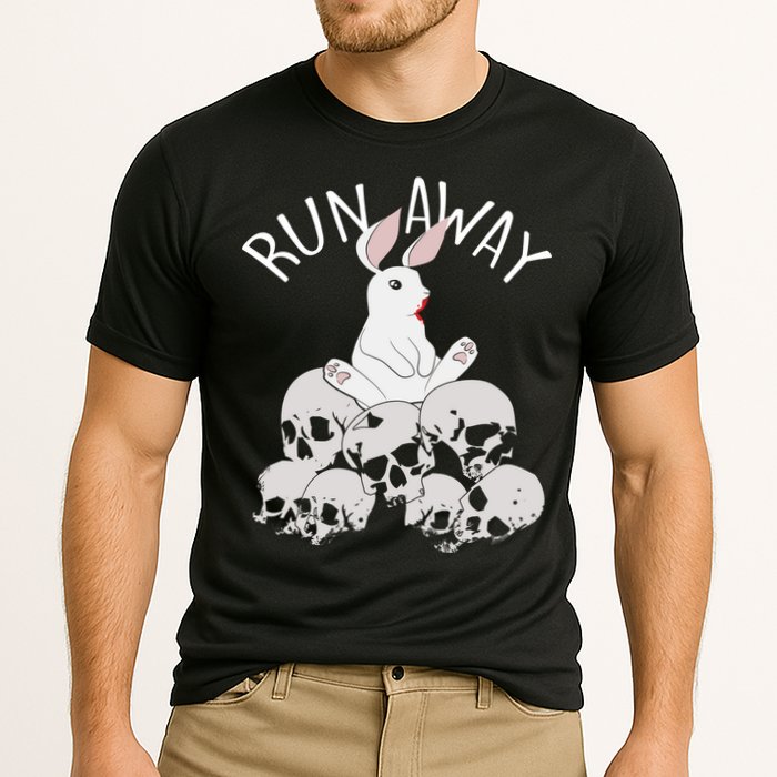 Run Away Bloody Bunny Skeleton Cooling Performance Crew T-Shirt