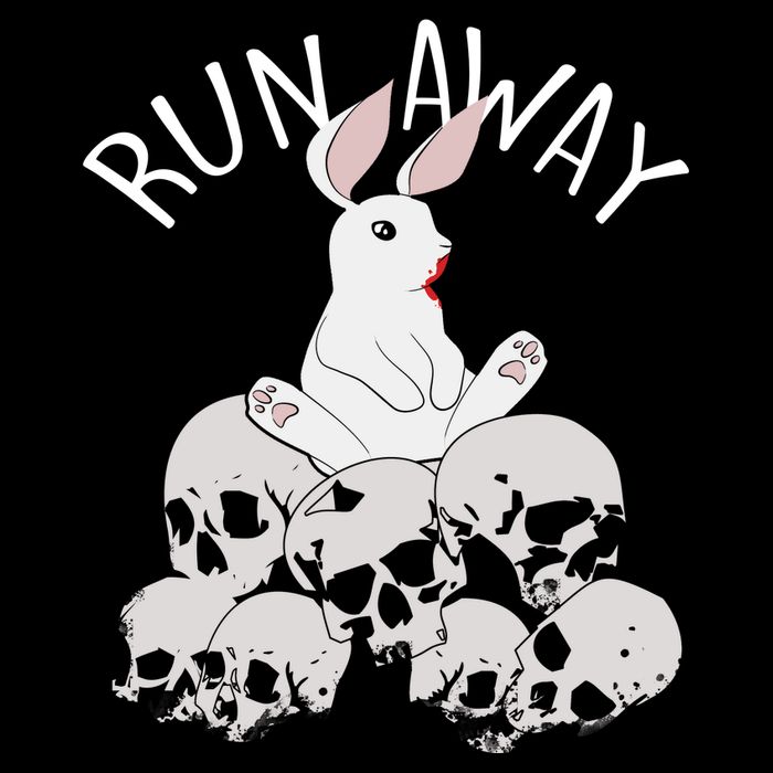 Run Away Bloody Bunny Skeleton Cooling Performance Crew T-Shirt