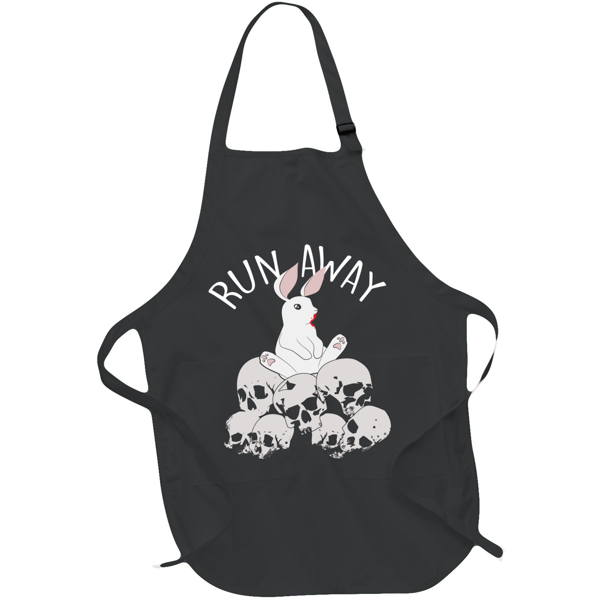 Run Away Bloody Bunny Skeleton Apron
