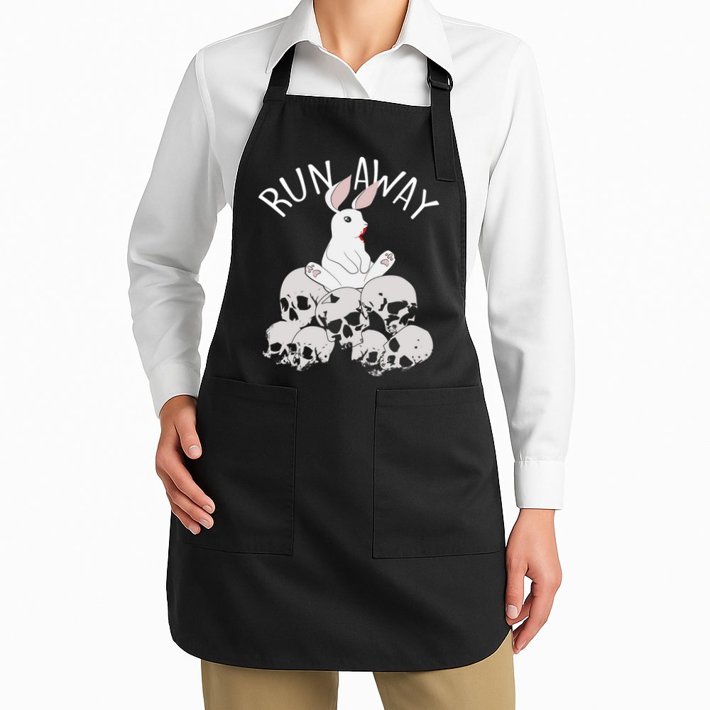 Run Away Bloody Bunny Skeleton Apron
