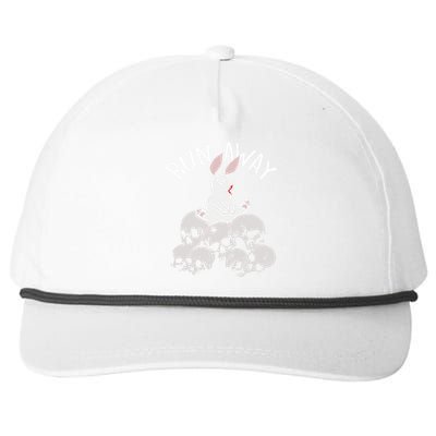 Run Away Bloody Bunny Skeleton Snapback Five-Panel Rope Hat