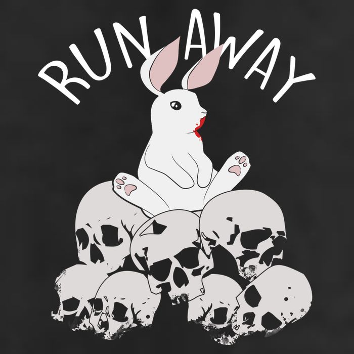 Run Away Bloody Bunny Skeleton Adult Drive Performance Visor