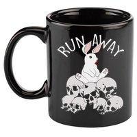 Run Away Bloody Bunny Skeleton 11oz C Handle Ceramic Mug