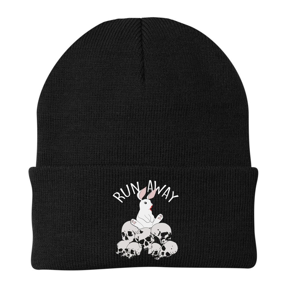 Run Away Bloody Bunny Skeleton Beanie
