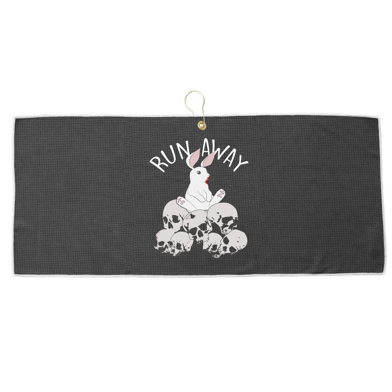 Run Away Bloody Bunny Skeleton Large Microfiber Waffle Golf Towel
