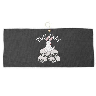 Run Away Bloody Bunny Skeleton Large Microfiber Waffle Golf Towel