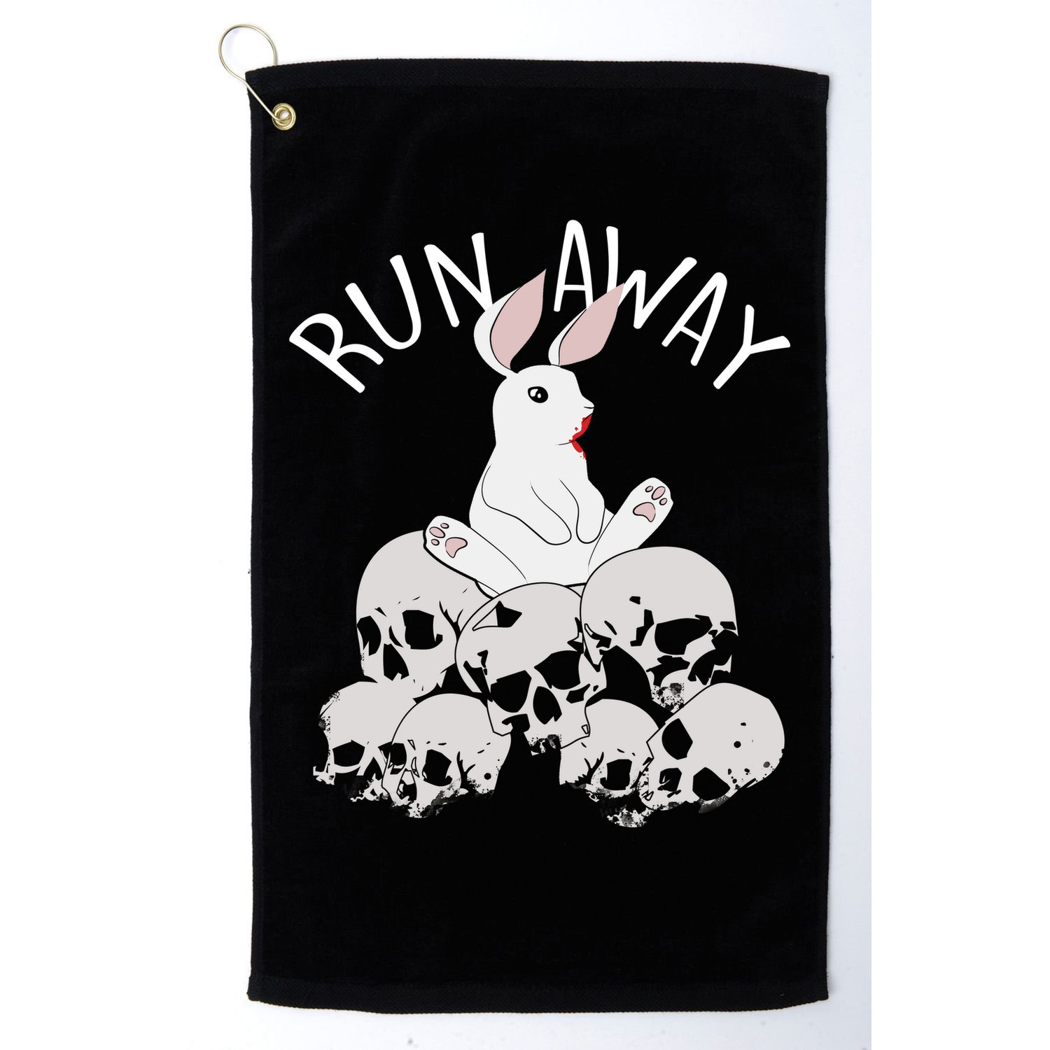 Run Away Bloody Bunny Skeleton Golf Towel