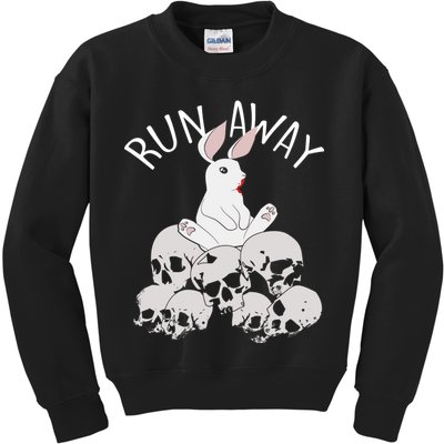 Run Away Bloody Bunny Skeleton Kids Sweatshirt