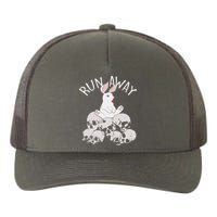 Run Away Bloody Bunny Skeleton Yupoong Adult 5-Panel Trucker Hat