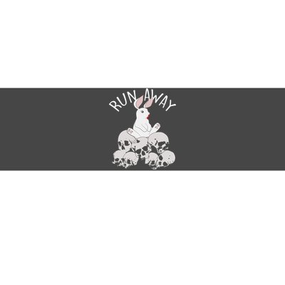 Run Away Bloody Bunny Skeleton Bumper Sticker