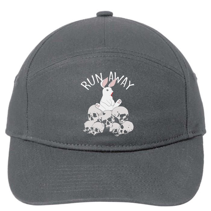 Run Away Bloody Bunny Skeleton 7-Panel Snapback Hat