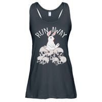 Run Away Bloody Bunny Skeleton Ladies Essential Flowy Tank