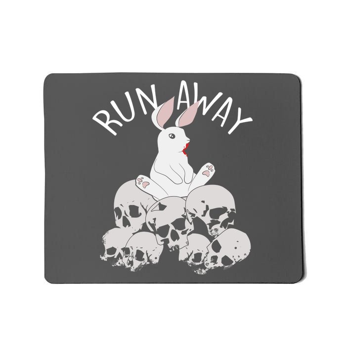 Run Away Bloody Bunny Skeleton Mousepad