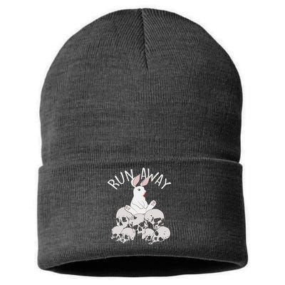 Run Away Bloody Bunny Skeleton Sustainable Knit Beanie