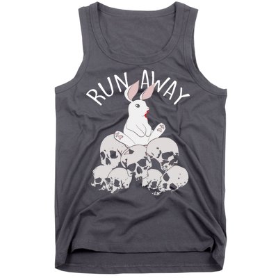 Run Away Bloody Bunny Skeleton Tank Top