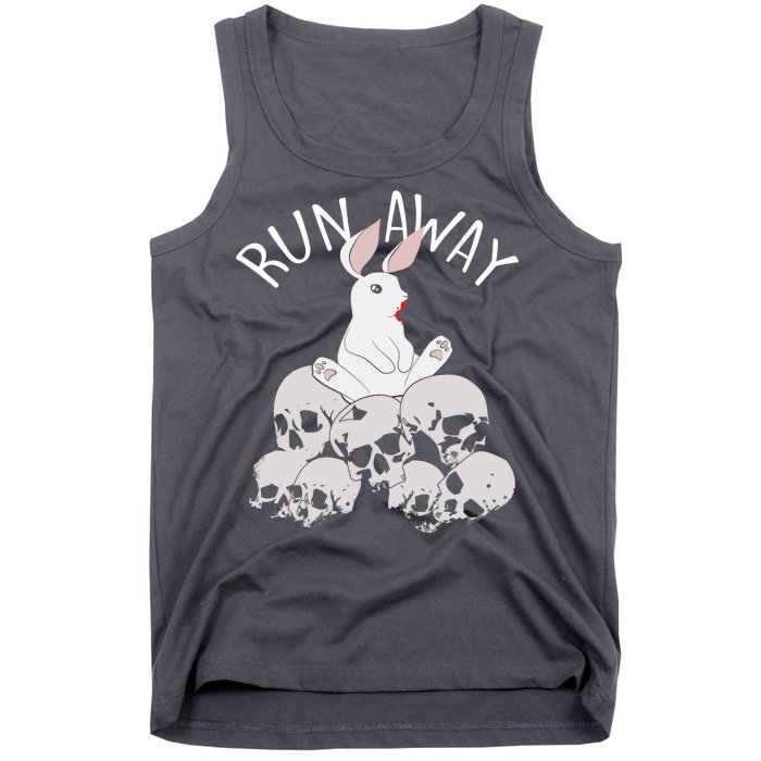 Run Away Bloody Bunny Skeleton Tank Top