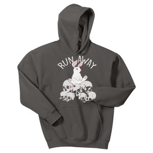 Run Away Bloody Bunny Skeleton Kids Hoodie