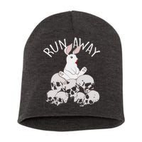 Run Away Bloody Bunny Skeleton Short Acrylic Beanie