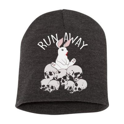 Run Away Bloody Bunny Skeleton Short Acrylic Beanie