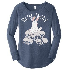 Run Away Bloody Bunny Skeleton Women's Perfect Tri Tunic Long Sleeve Shirt