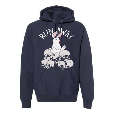 Run Away Bloody Bunny Skeleton Premium Hoodie