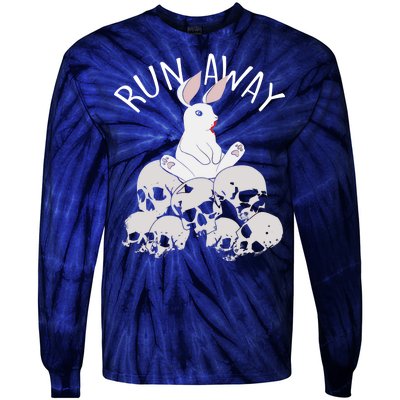 Run Away Bloody Bunny Skeleton Tie-Dye Long Sleeve Shirt