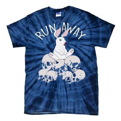 Run Away Bloody Bunny Skeleton Tie-Dye T-Shirt