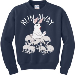 Run Away Bloody Bunny Skeleton Kids Sweatshirt