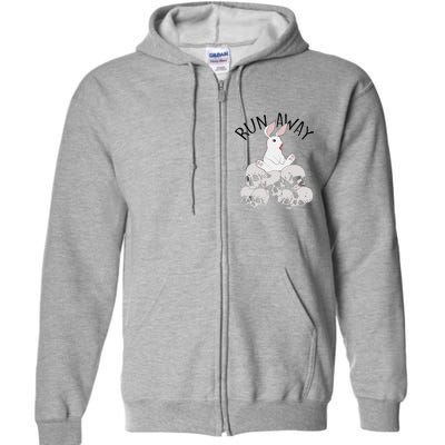 Run Away Bloody Bunny Skeleton Full Zip Hoodie