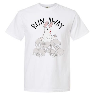 Run Away Bloody Bunny Skeleton Garment-Dyed Heavyweight T-Shirt