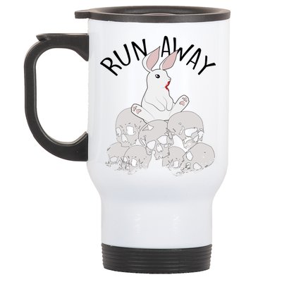 Run Away Bloody Bunny Skeleton Stainless Steel Travel Mug